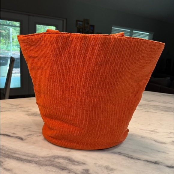 Shade and Shore Beach Bag Large Orange and Cream - Picture 3 of 8